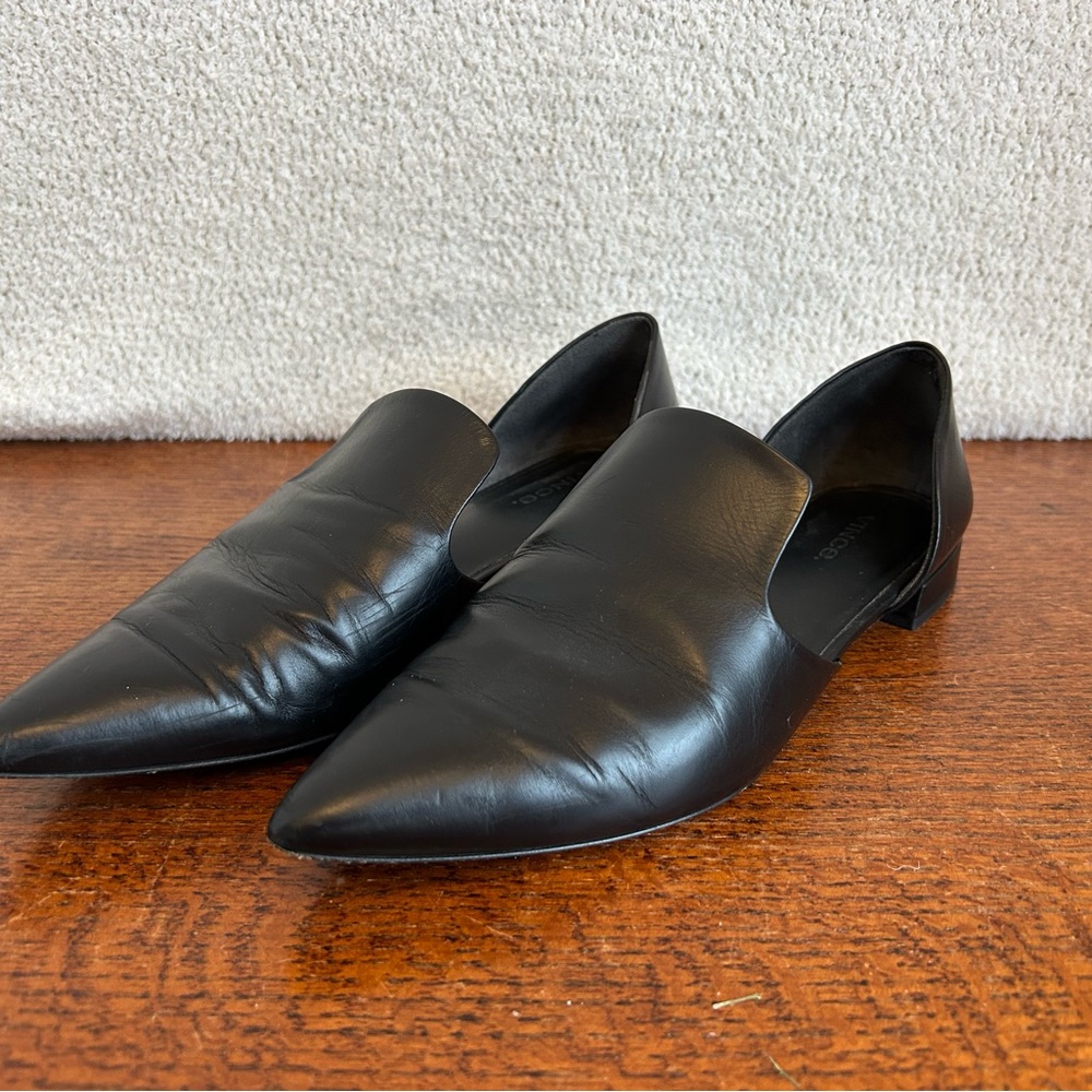 Vince Black Leather Flats
